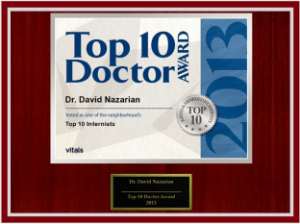 Top 10 Doctor Award for Dr. David Nazarian