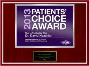 2013 Patient Choice Award for Dr. David Nazarian